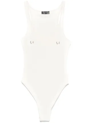 【関税込み】Mugler ホワイト Spiral ボディスーツ Mugler White Spiral Bodysuit Mugler