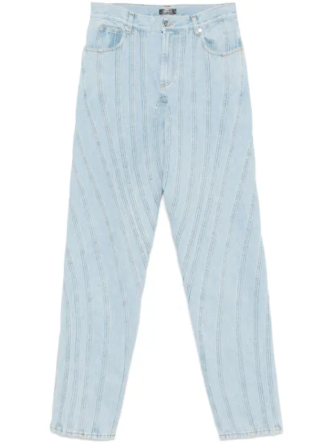 Mugler jeans con detalle de costuras