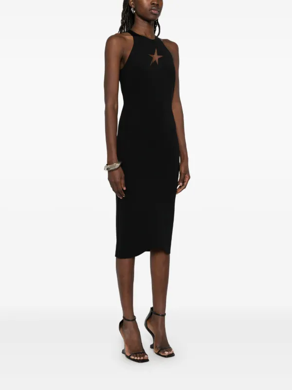 Mugler Star Sleeveless Midi Dress | Black | FARFETCH