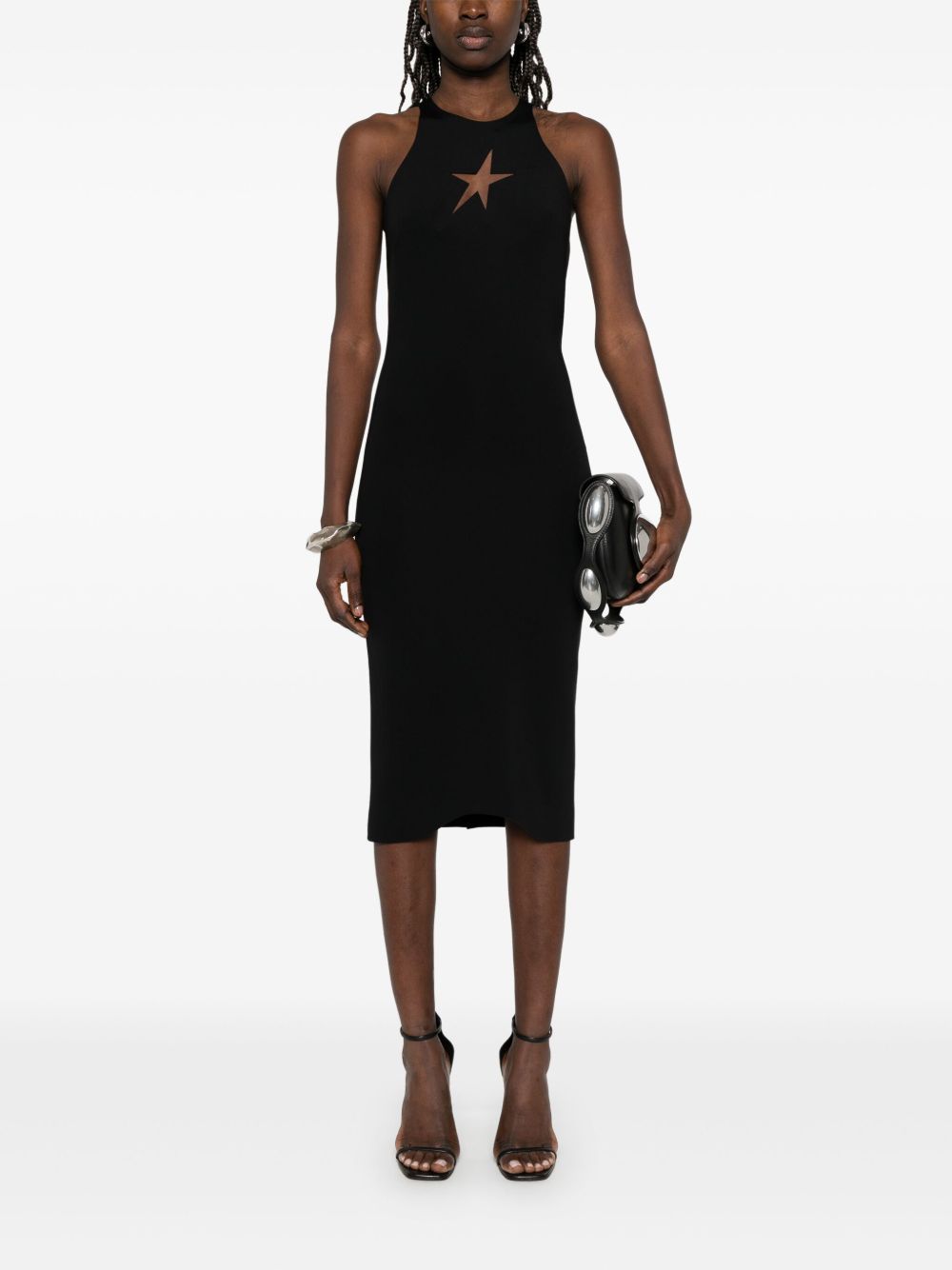 Mugler Mouwloze midi-jurk - Zwart