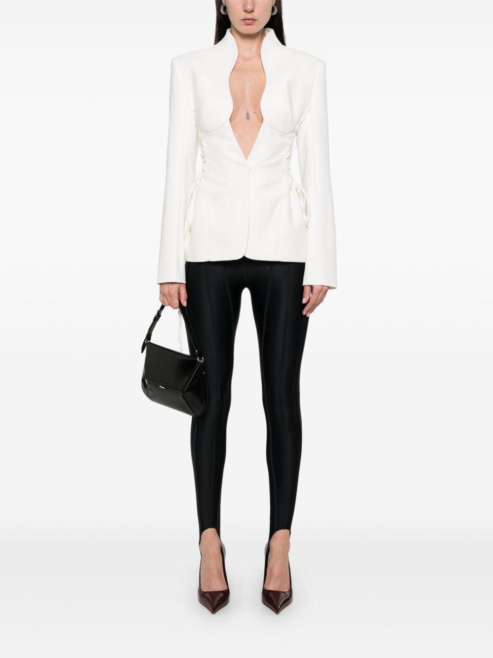 Mugler laced-up jacket - Wit