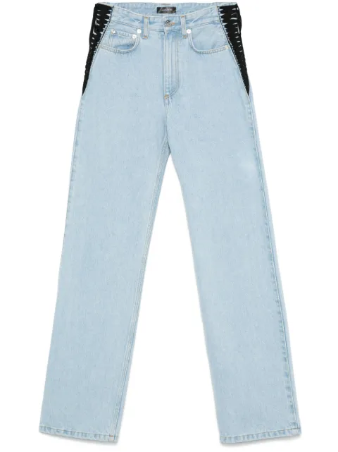 Mugler jeans rectos con cordones