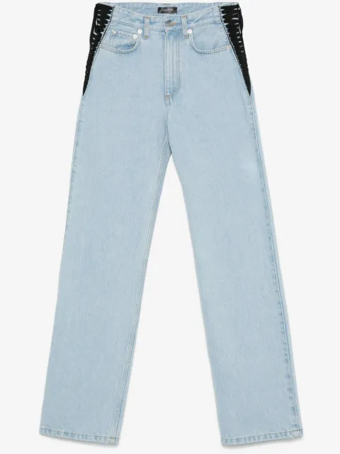 Mugler lace-up straight leg jeans