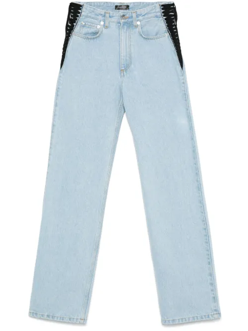 Jean droit à détail de laçage - Mugler - Modalova