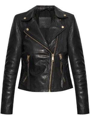 claudie pierlot ブラック レザーライダー スジャケット M Claudie Pierlot レザー ライダースジャケット | ブラック | FARFETCH JP