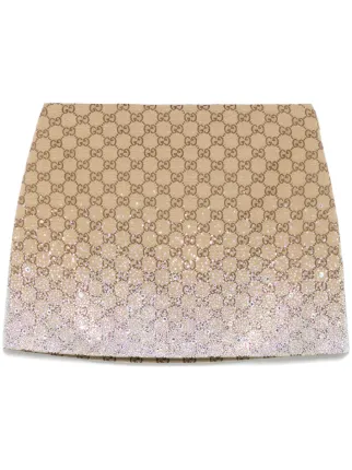 ミニスカート GUCCI Jersey Crystal Skirt 27374104_57300599_322.jpg