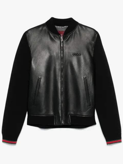 Gucci leather bomber jacket