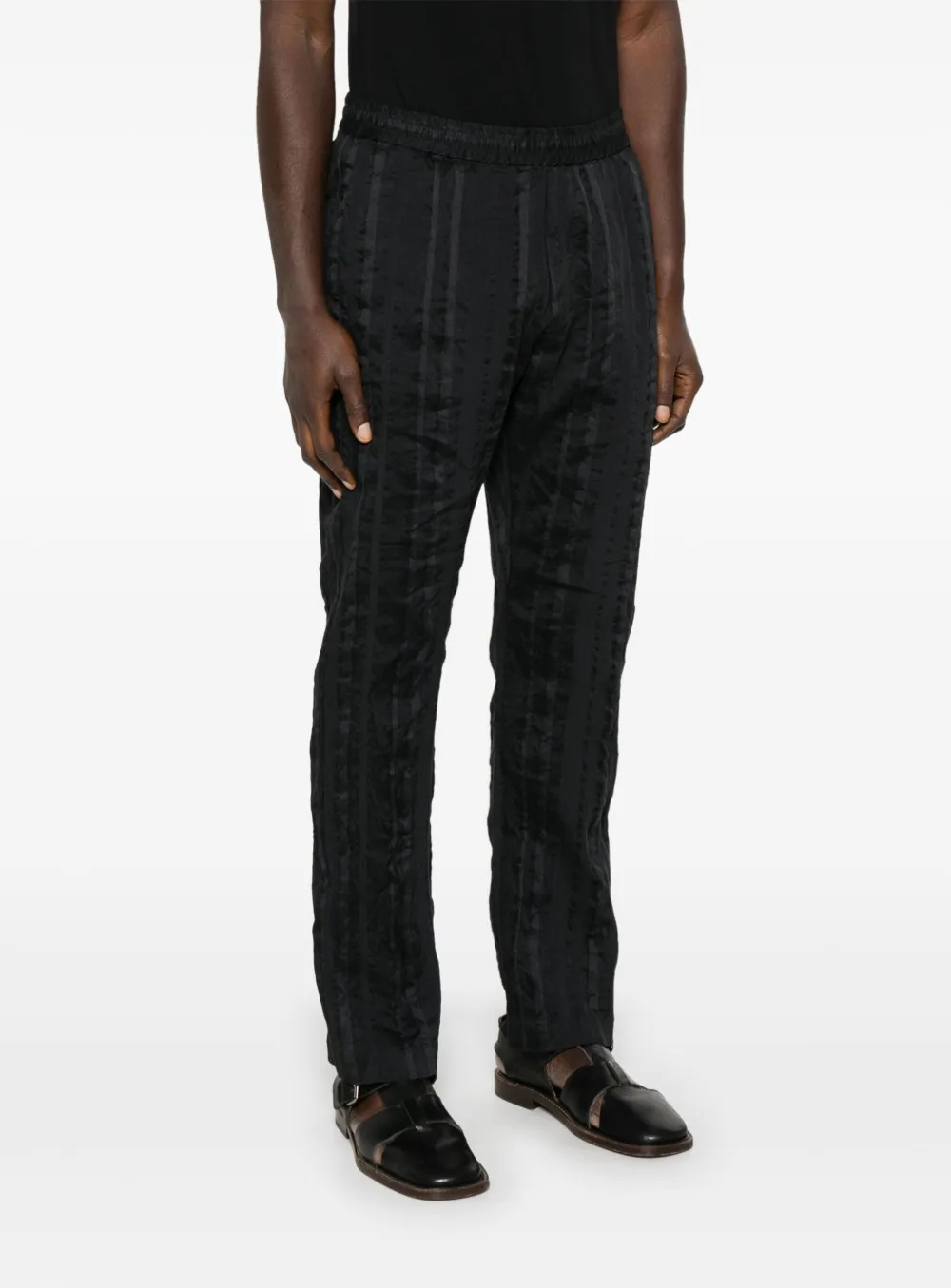 Shop Barena Venezia Striped Trousers In Black
