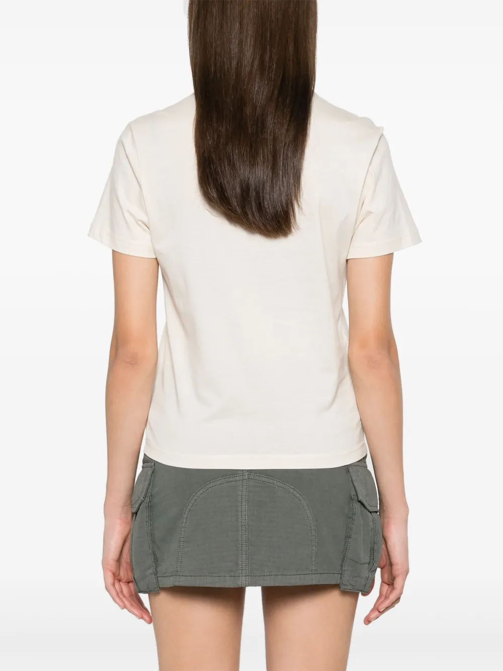 Miu Katoenen T-shirt Beige