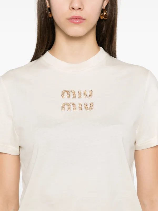 Tシャツ・カットソー MIU MIU Cotton reversible T-shirt Miu Miu/ミュウミュウ｜コットン リバーシブル Tシャツ