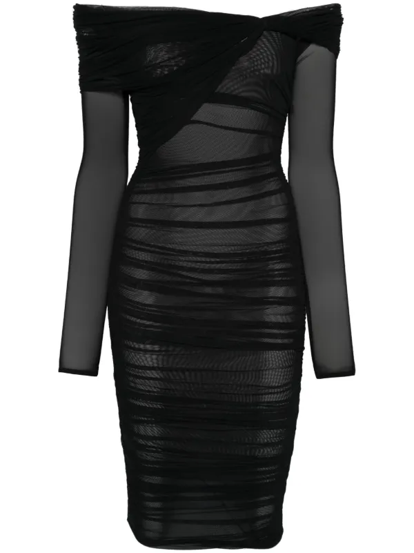 Mugler Off-Shoulder Mini Dress