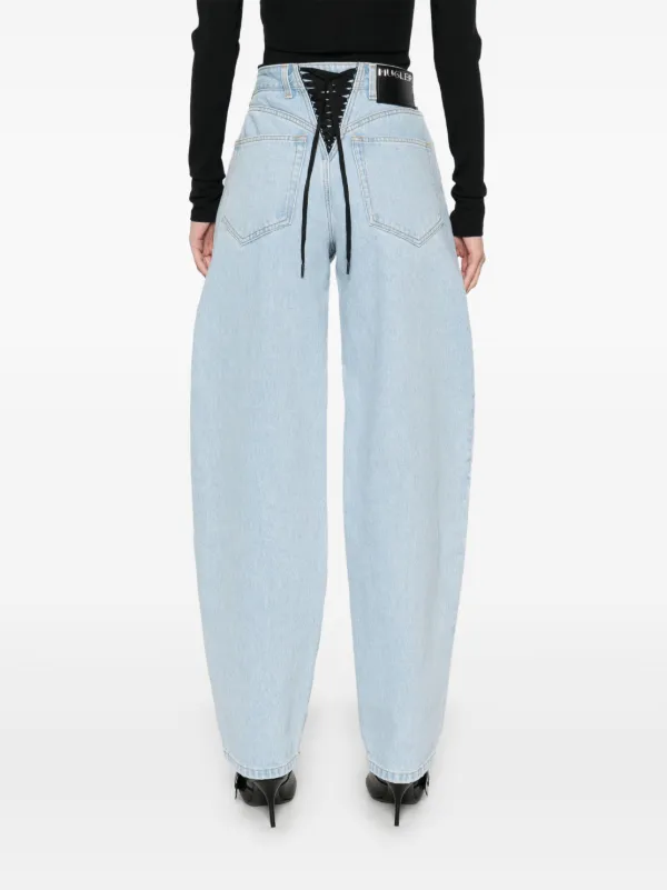 Mugler lace-up Wide Leg Jeans | FARFETCH