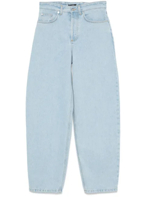 Mugler lace-up wide leg jeans 