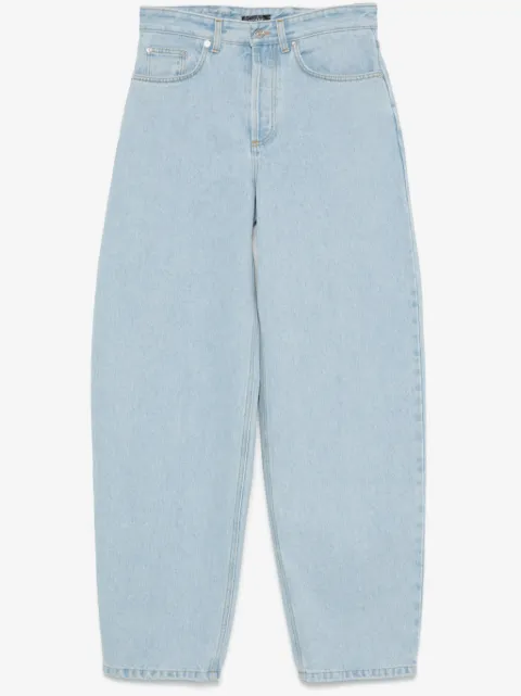 Mugler lace-up wide leg jeans 