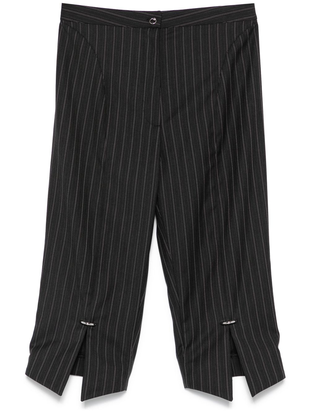 Mugler pinstripe pierced cropped trousers - Black