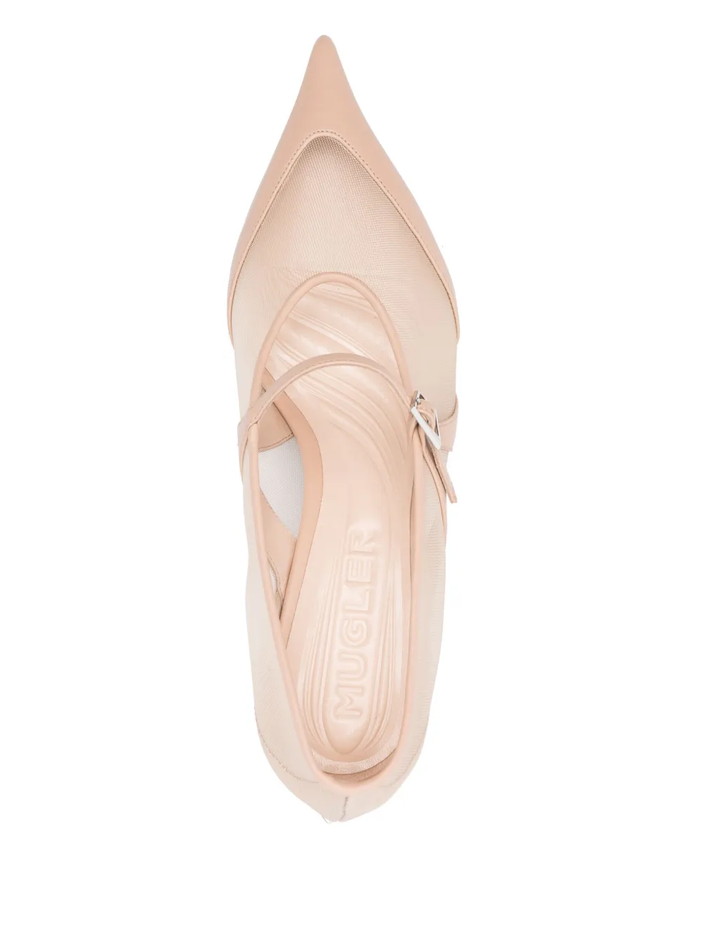 Mugler 55mm Fang pumps Neutrals