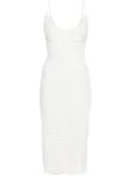 Mugler ruched midi dress - White