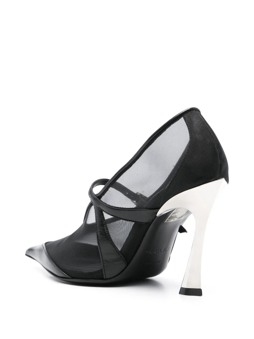 Mugler 95mm mesh pumps Black