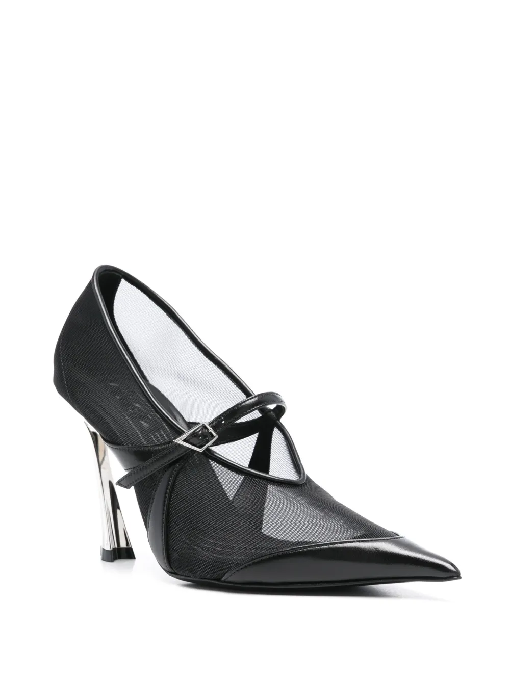 Mugler 95 mm mesh pumps - Zwart