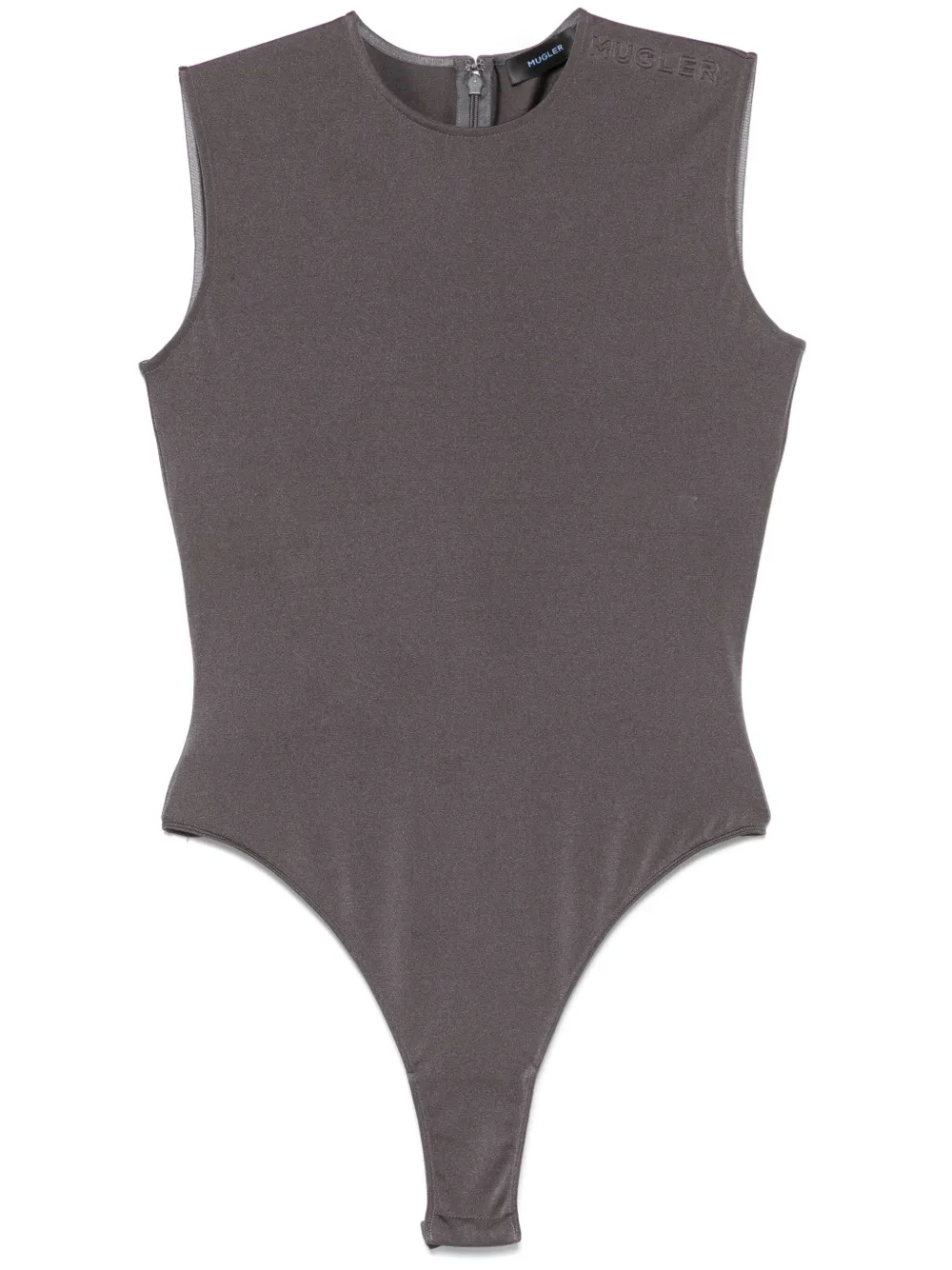 logo-embossed sleeveless bodysuit