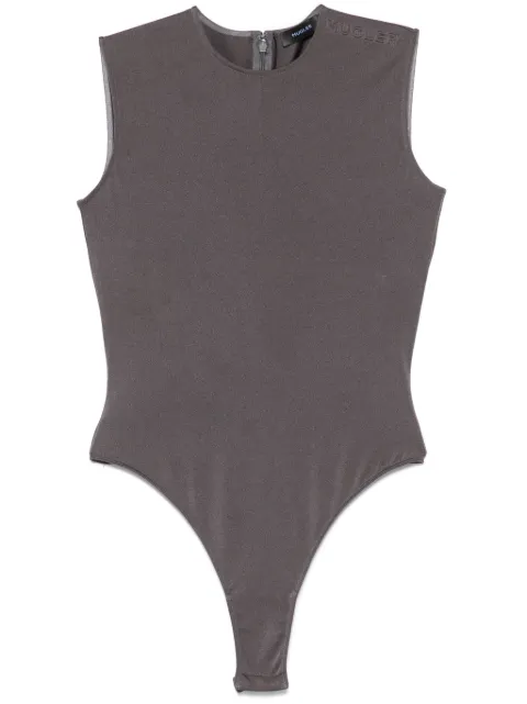 Mugler logo-embossed sleeveless bodysuit