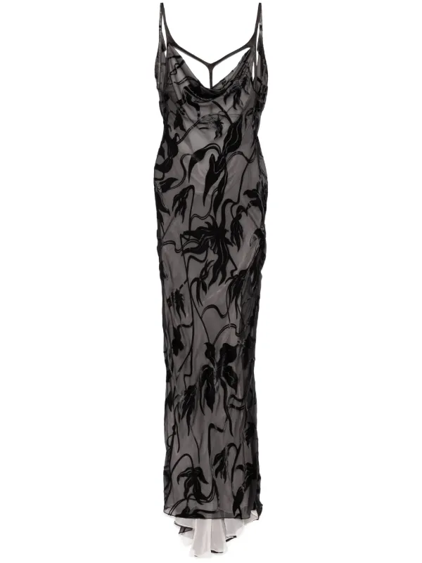 【関税込み】Mugler ブラック ルーシュ マキシドレス Mugler マキシドレス | ブラック | FARFETCH JP