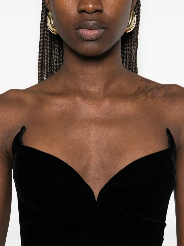 【関税込み】Mugler ブラック ルーシュ マキシドレス Mugler マキシドレス | ブラック | FARFETCH JP