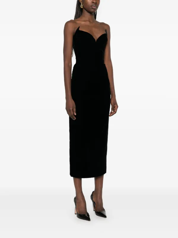 Mugler Strapless Velvet Maxi Dress Black FARFETCH PH