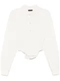 Mugler corseted polo shirt - White