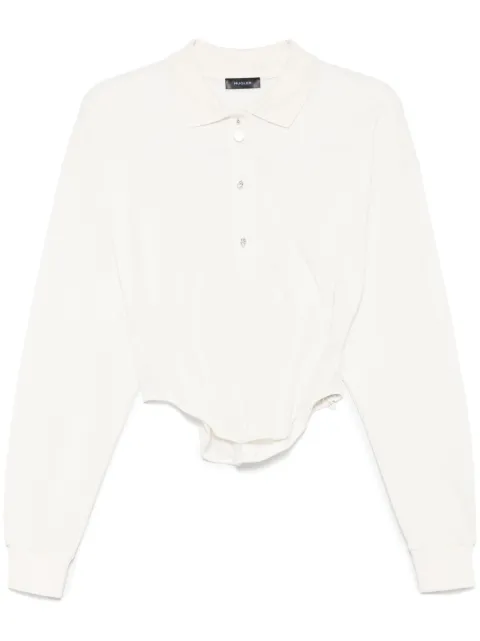 Mugler corseted polo shirt