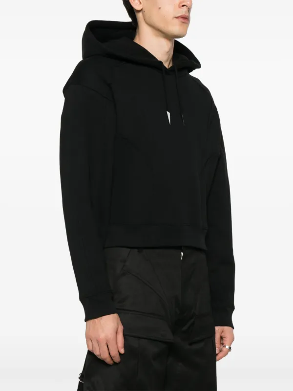 【関税込み】Mugler ブラック Spiral クロップド フーディ Mugler Spiral クロップド パーカー | ブラック | FARFETCH JP
