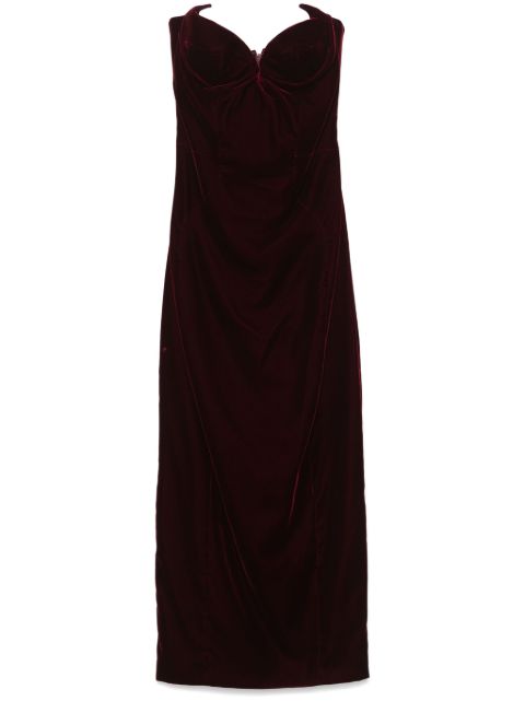 Mugler strapless velvet maxi dress 