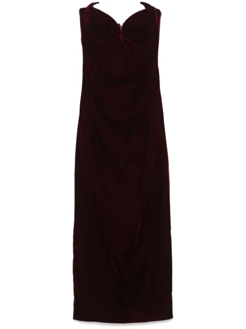 Robe-bustier en velours à coupe longue - Mugler - Modalova