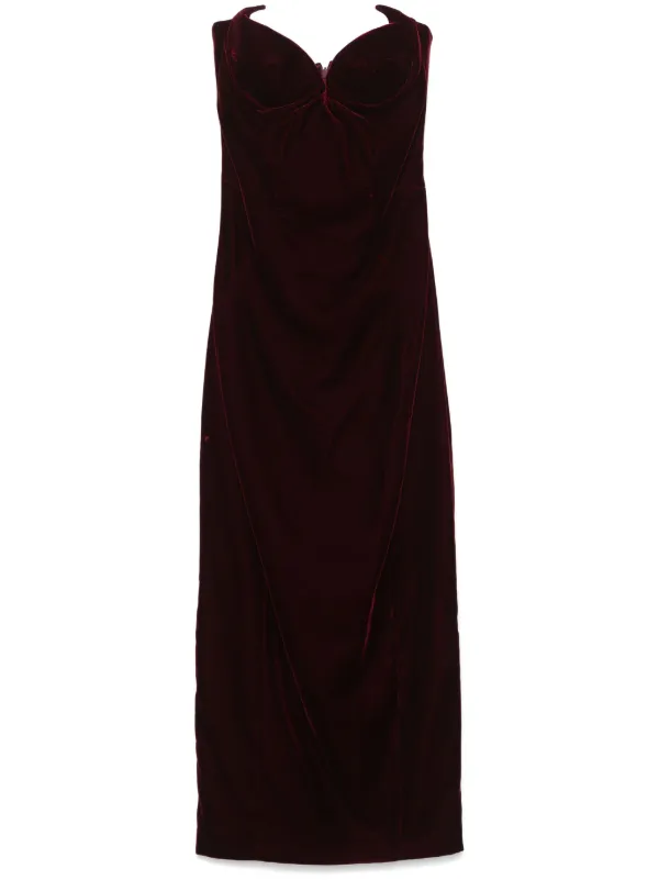 Thierry Mugler レッド片肩ストラップドレス　ワンピース Thierry Mugler レッド片肩ストラップドレスワンピース