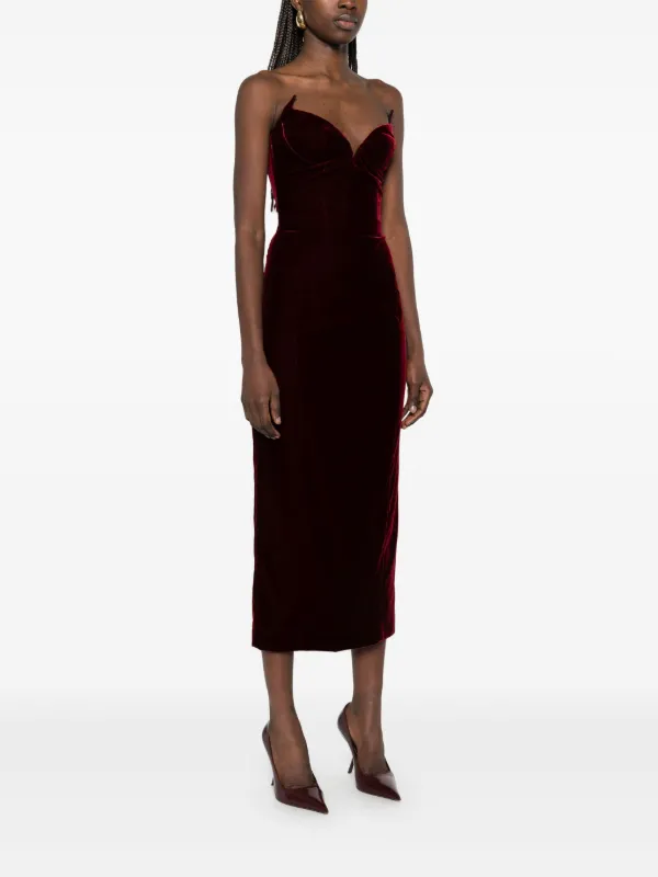 Thierry Mugler レッド片肩ストラップドレス　ワンピース Thierry Mugler レッド片肩ストラップドレスワンピース