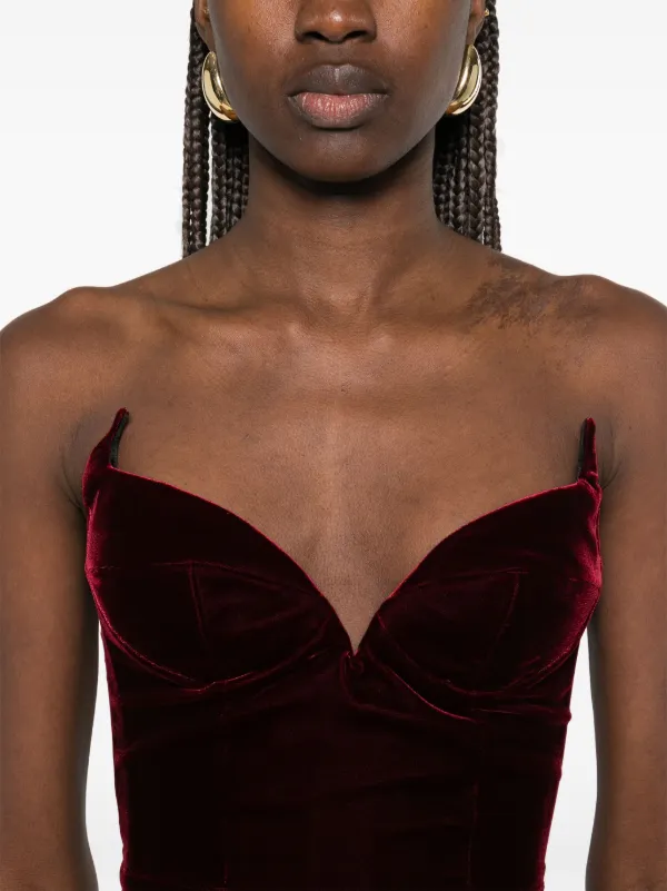 Thierry Mugler レッド片肩ストラップドレスワンピース