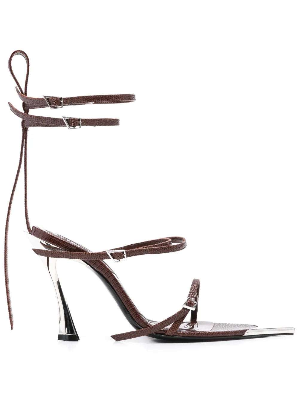 Mugler 95mm Fang sandals Brown