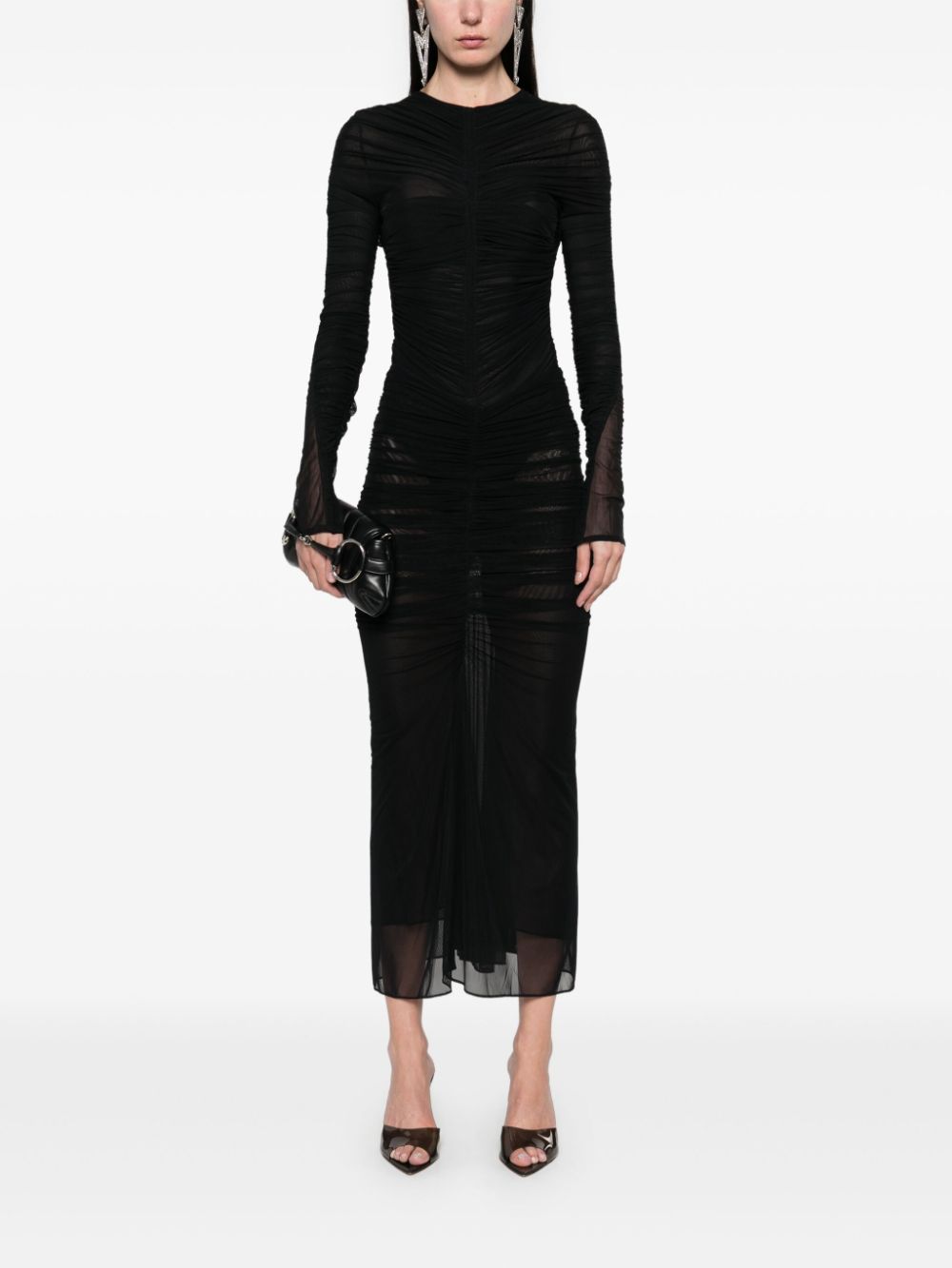 Mugler Body met ruches - Zwart