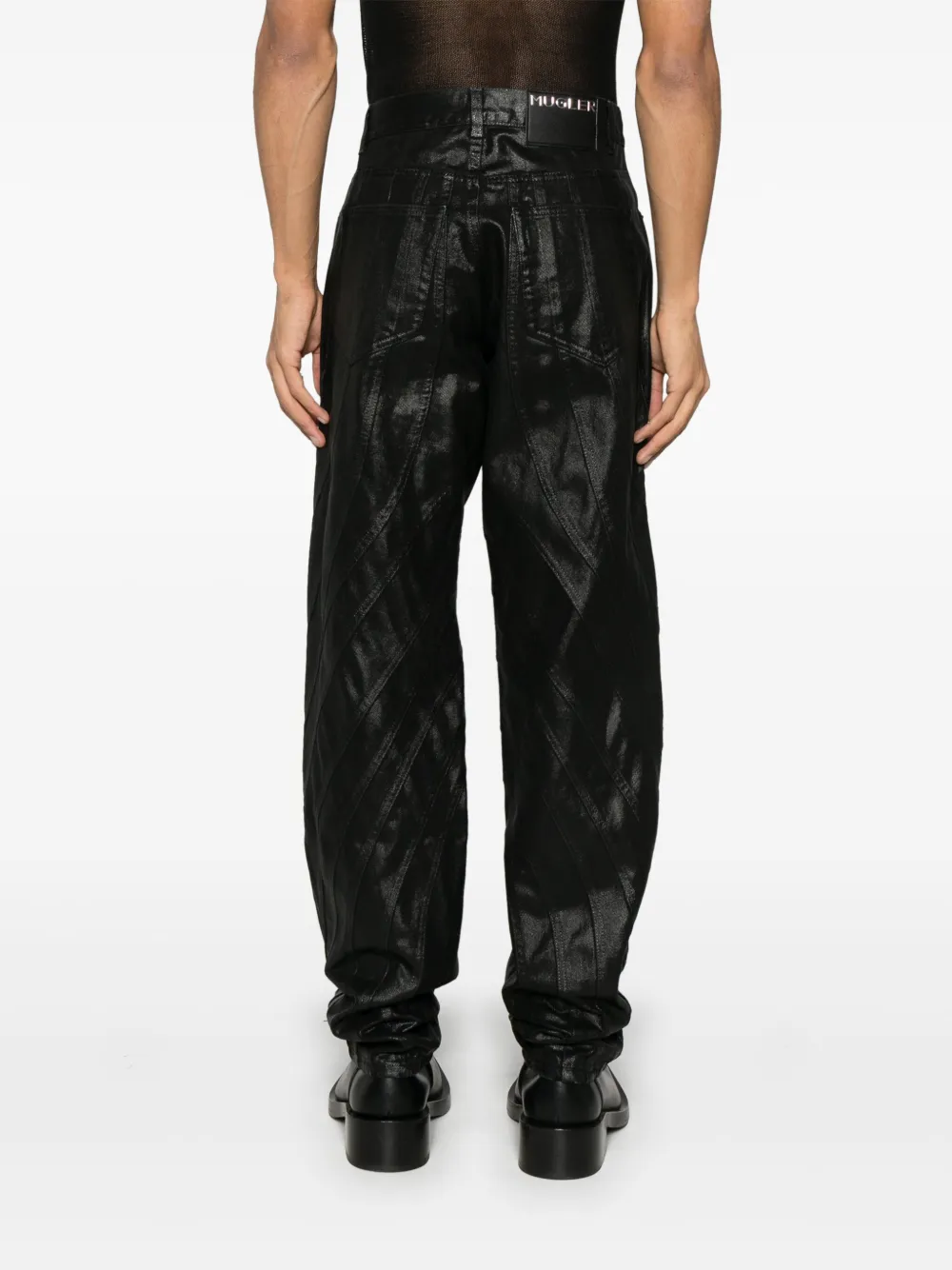 Mugler Gewaxte jeans Zwart
