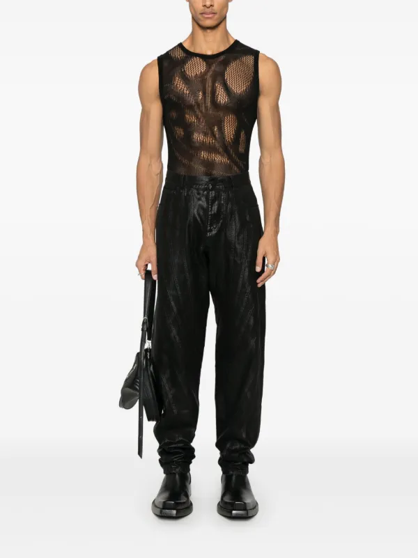 Mugler Waxed Jeans | Black | FARFETCH BH