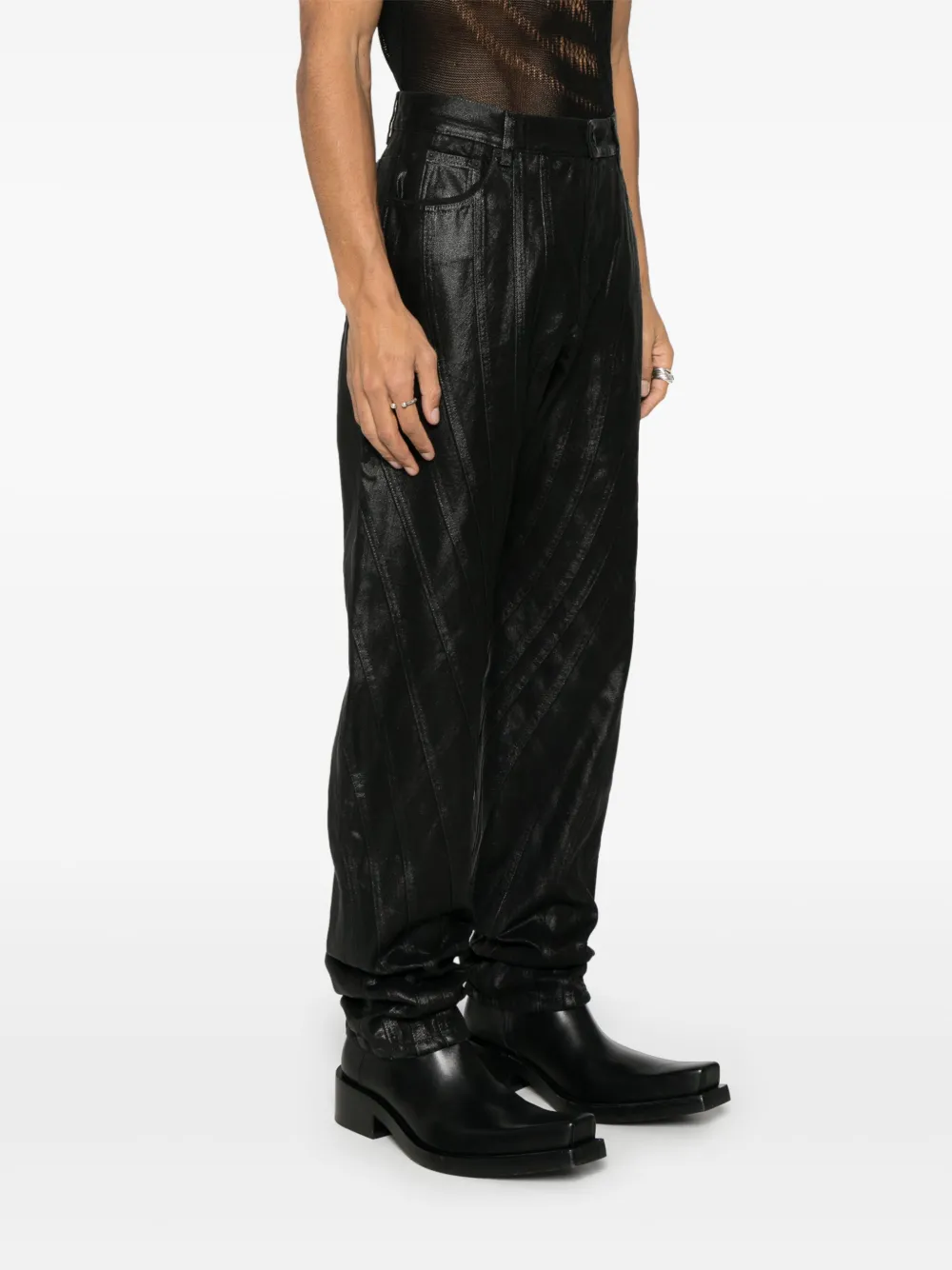 Mugler Gewaxte jeans Zwart