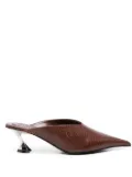 Mugler 65mm lizard-effect mules - Brown