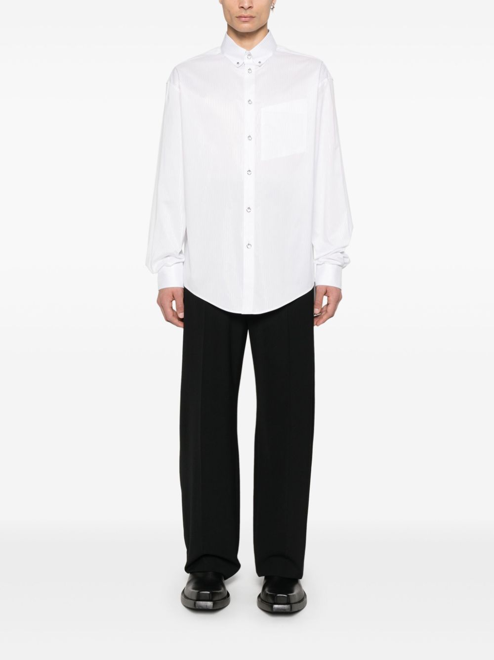 Mugler pinstripe poplin shirt - Wit