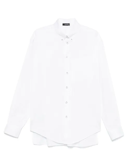 Mugler camisa de popelina con estampado de rayas diplomáticas