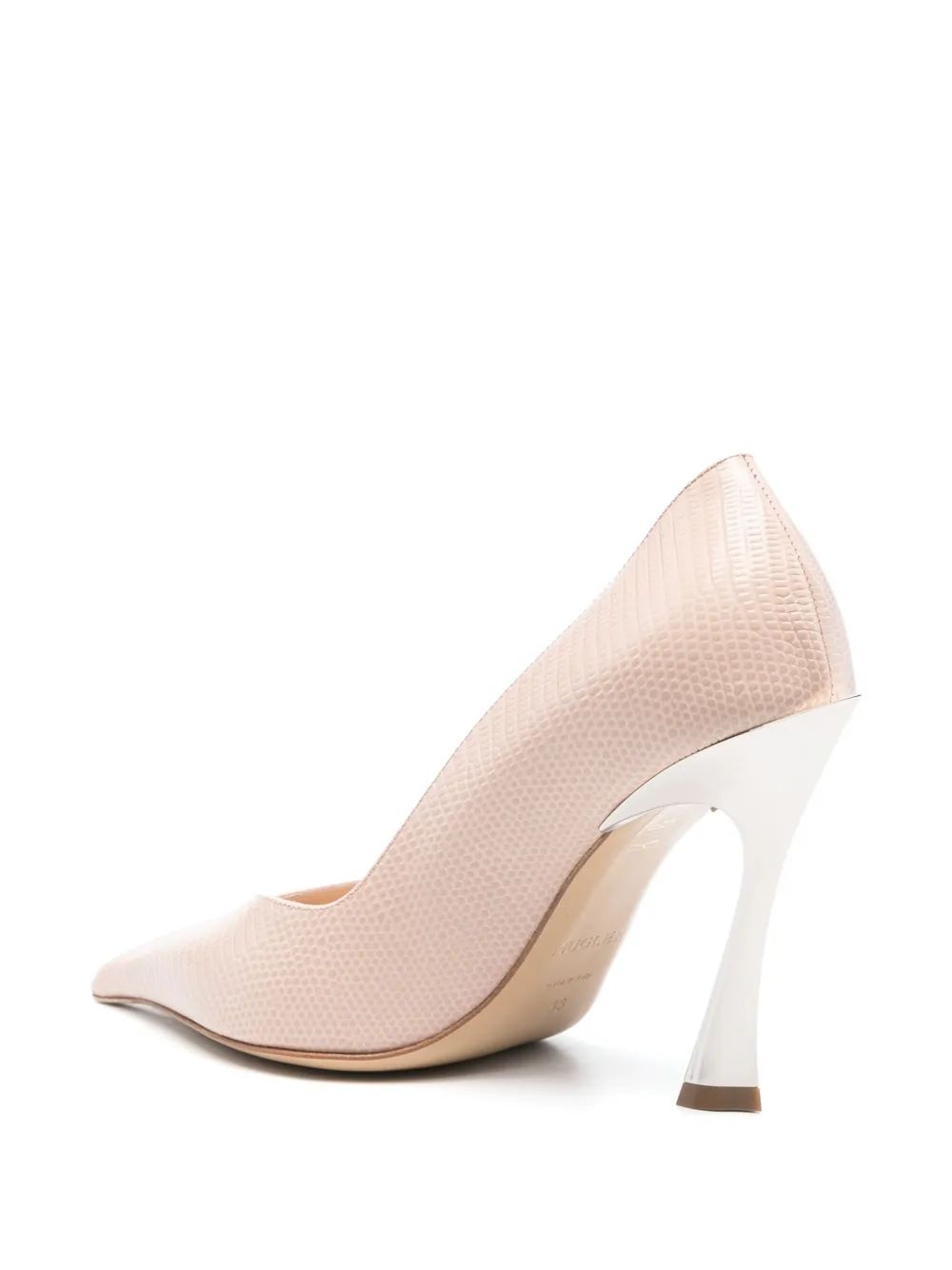 Mugler 105mm lizard-effect pumps Pink