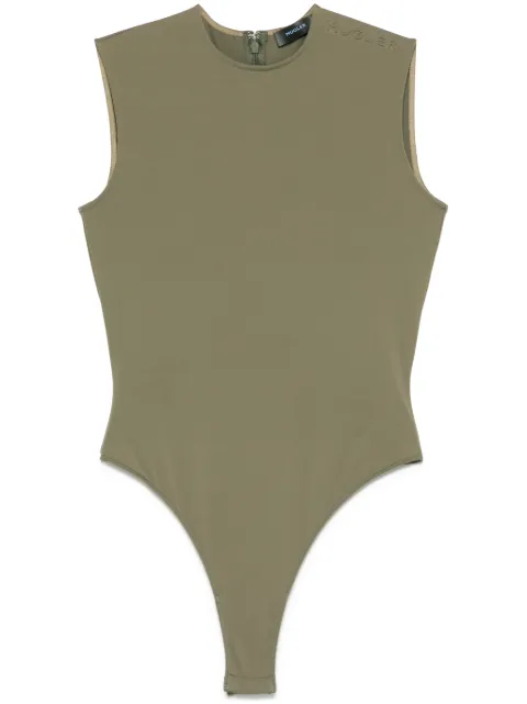 Mugler logo-embossed sleeveless bodysuit