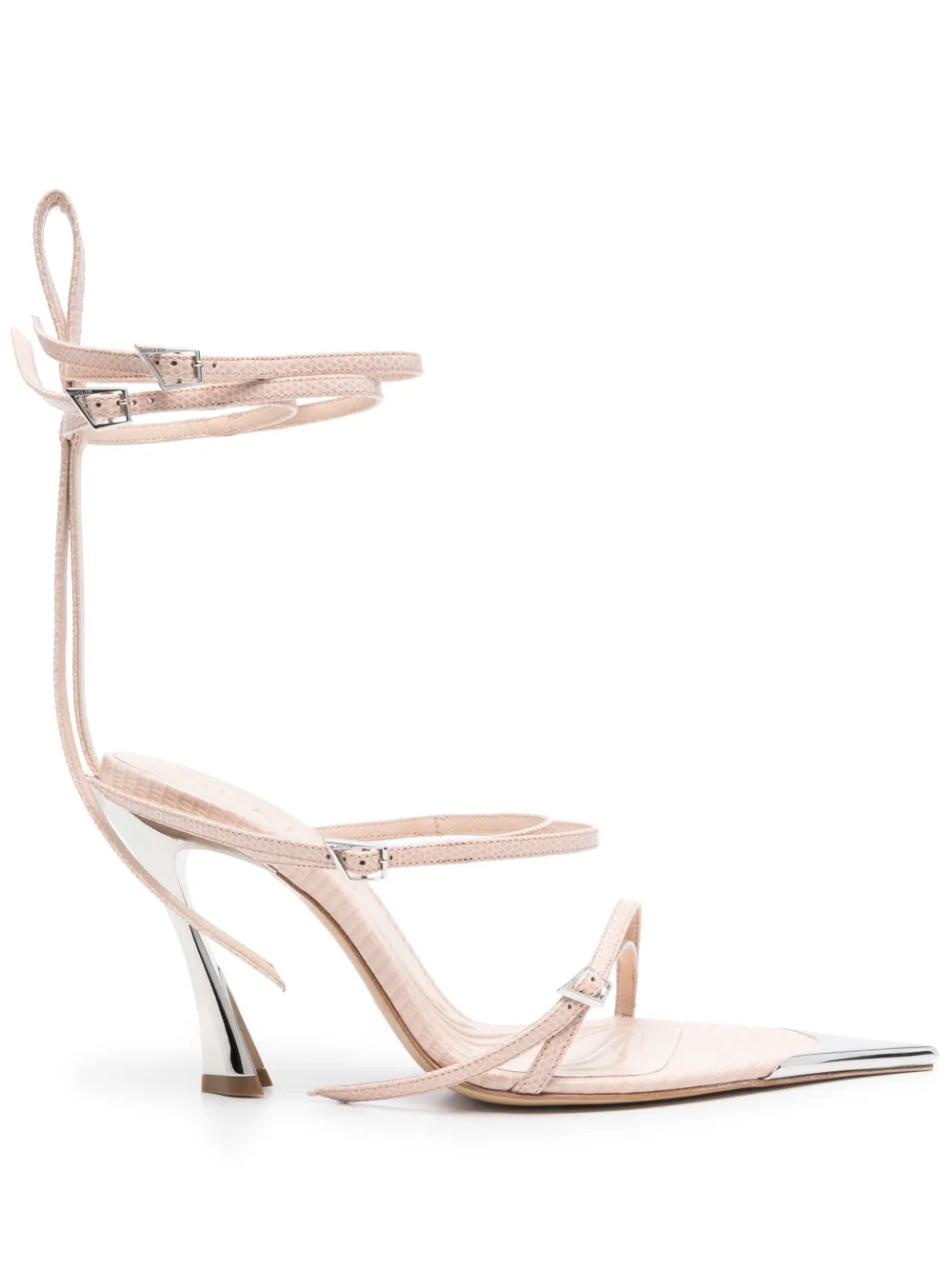 Mugler 105 mm sandalen met bandjes Beige