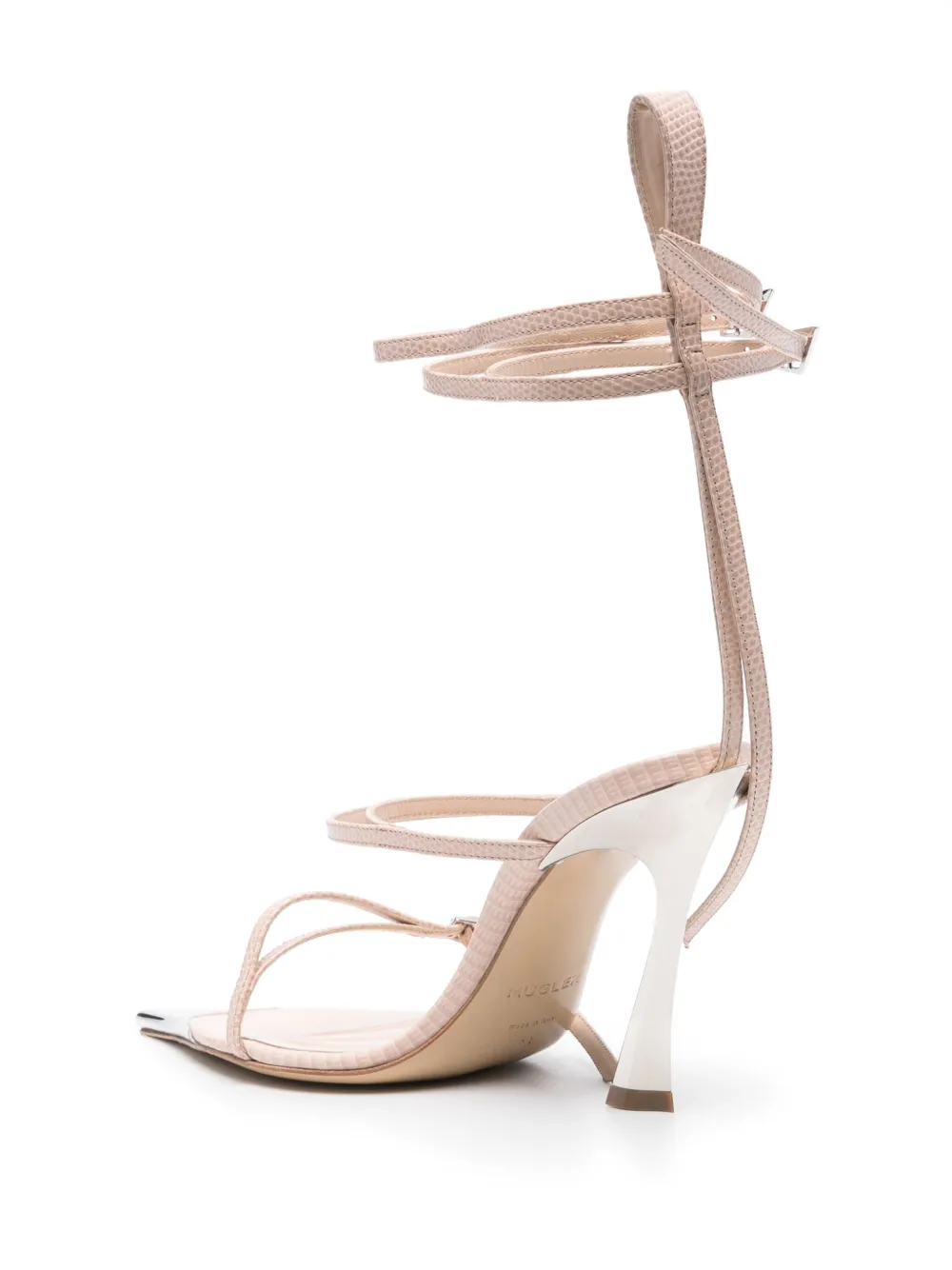 Mugler 105mm Strappy-loops Sandals In Neutrals