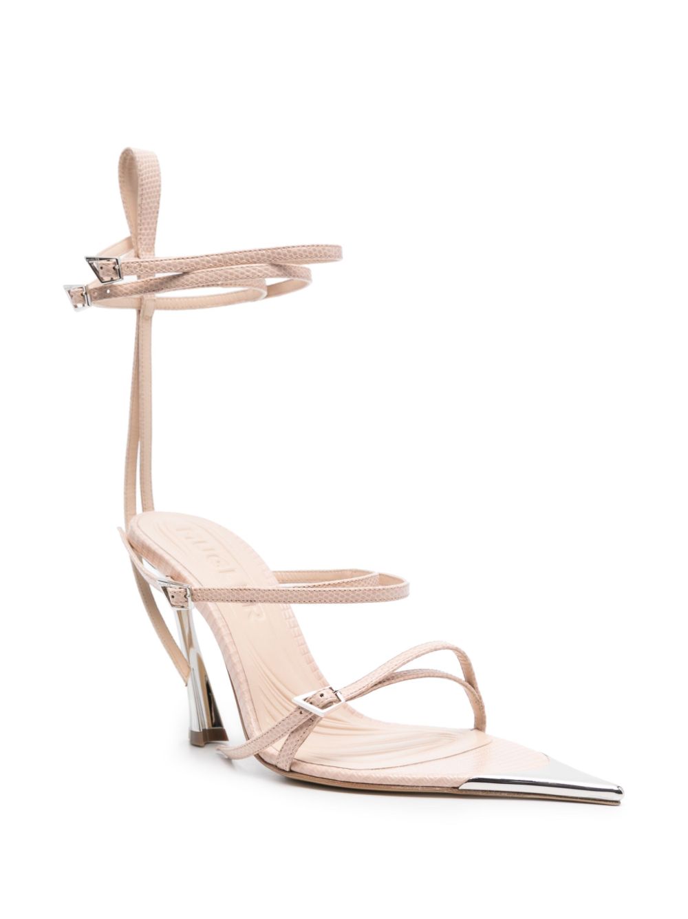 Mugler 105 mm sandalen met bandjes - Beige