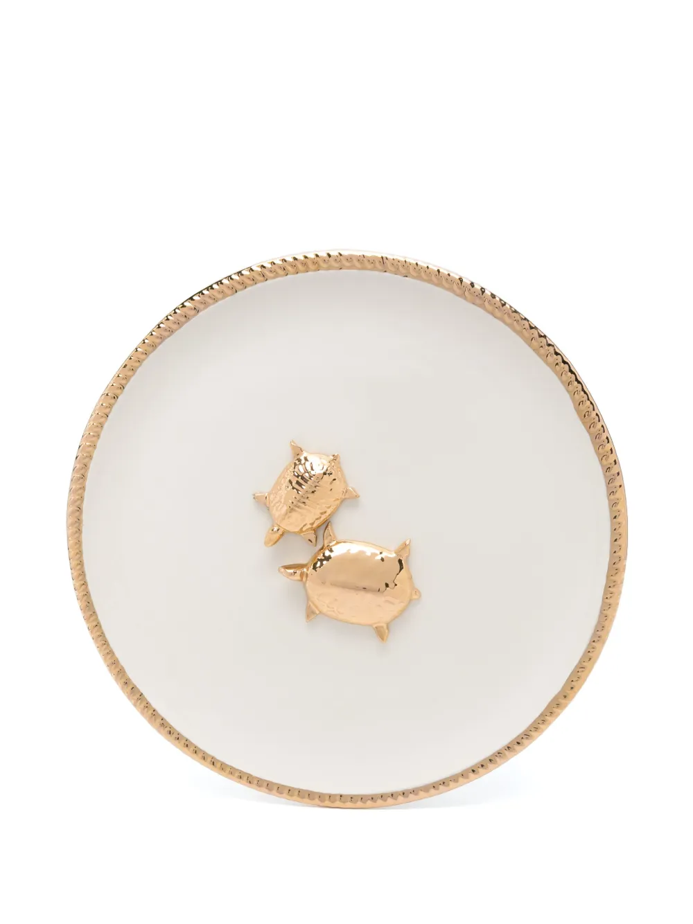 Les-Ottomans Golden Animals プレート 30cm - ホワイト Les-Ottomans Golden Animals プレート 30cm - ホワイト